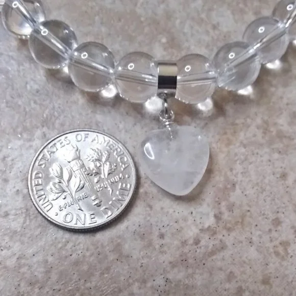 Clear/White Quartz Bar Bracelet - Fits 6.5-7" Wrist - Massive Quartz Load! - Picture 5 of 7